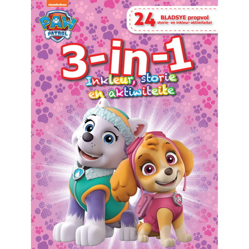 PAW Patrol Afrikaans 3-In-1 Colour and Activity Book 24 Pages