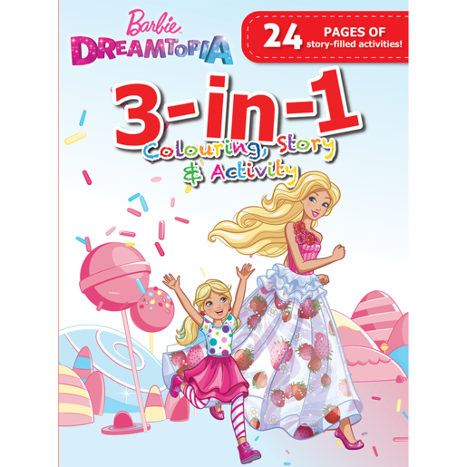 Barbie 3-IN-1 Colour and Activity Book 24 Pages