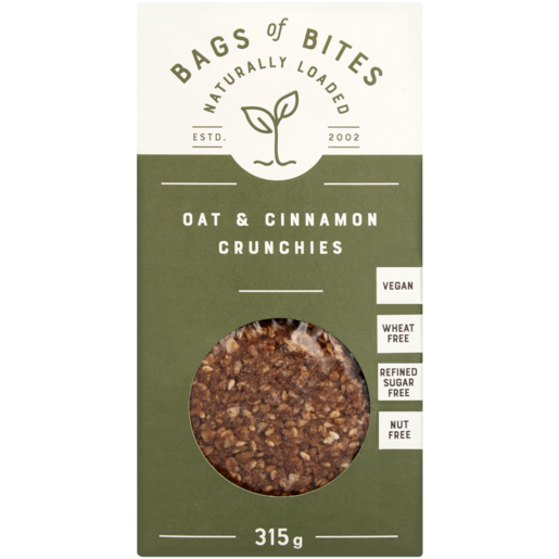 Bags Of Bites Naturally Loaded Oat & Cinnamon Crunchies Bag 315g