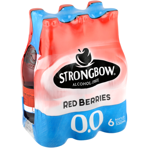 Strongbow Red Berries Flavoured Alcohol-Free Cider Bottles 6 x 330ml