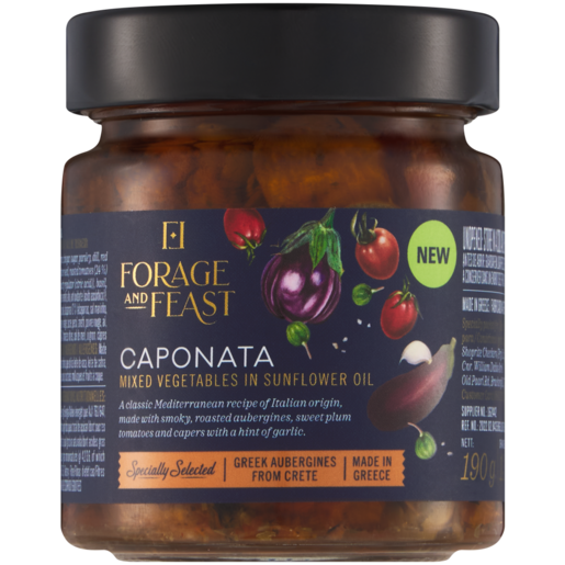 Forage And Feast Caponata Mixed Vegetables In Sunflower Oil 190g