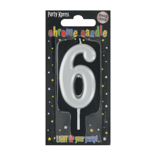 Party Xpress No.6 Chrome Party Candle