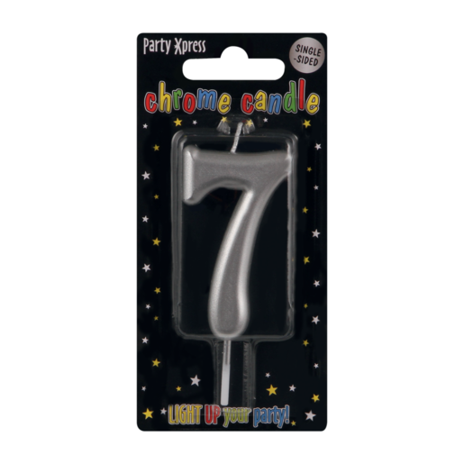 Party Xpress Chrome Number 7 Candle