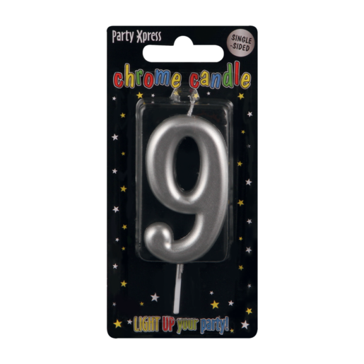 Party Xpress No.9 Chrome Party Candle