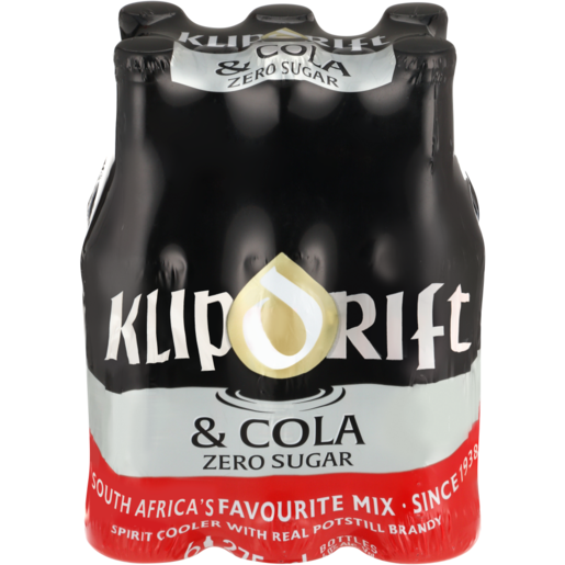 Klipdrift & Cola Zero Sugar Bottles 6 x 275ml