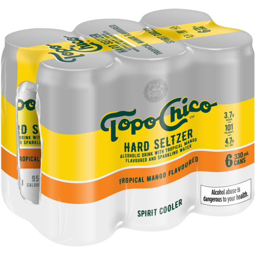 Topo Chico Tropical Mango Seltzer Cans 6 x 330ml