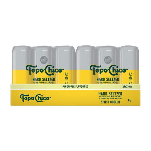 Topo Chico Exotic Pineapple Flavoured Hard Seltzer Cans 24 x 330ml