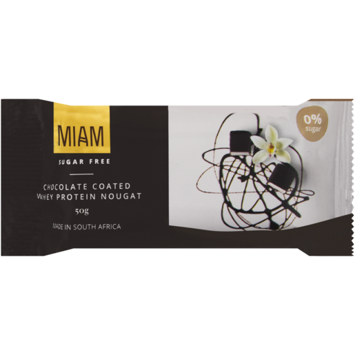 Miam Vanilla Flavour Whey Nougat Protein Bar 50g
