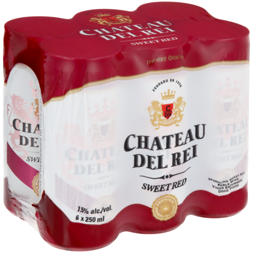Chateau Del Rei Sparkling Sweet Red Cans 6 x 250ml