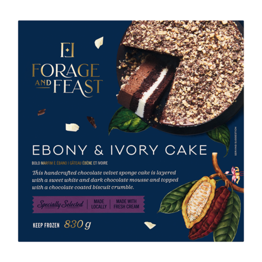 Forage And Feast Frozen Ebony & Ivory Cake 830g