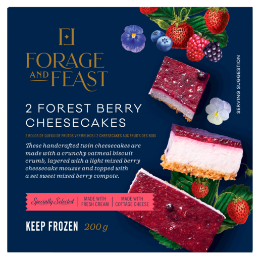 Forage And Feast Frozen Forest Berry Cheesecakes 2 Pack 200g