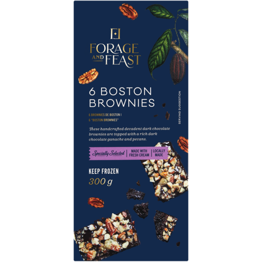 Forage And Feast Frozen Boston Brownies 6 Pack 300g