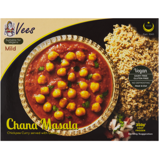 Vees Frozen Mild Chana Masala Chickpea Curry With Quinoa 350g