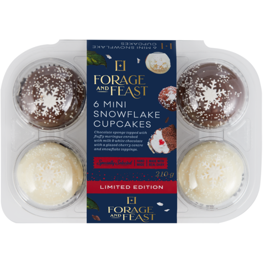 Forage And Feast Mini Snowflake Cupcakes 6 Pack