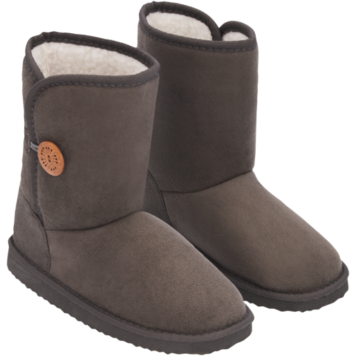 Ladies Grey Basic Winter Boots Size 3-8