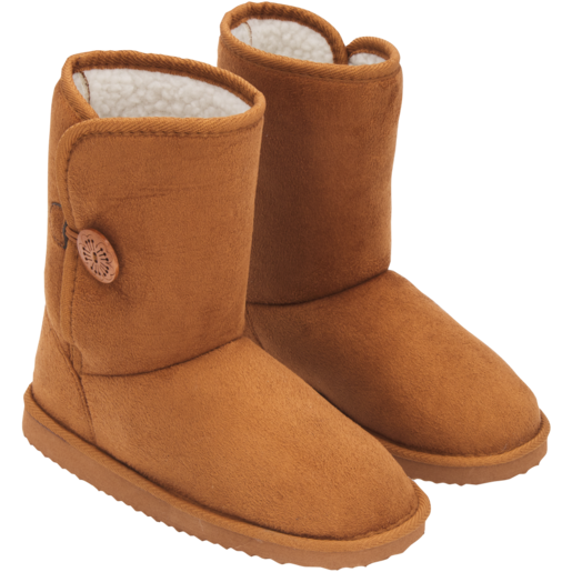 Ladies Tan Brown Basic Winter Boots Size 3-8