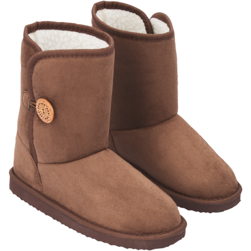 Ladies Brown Basic Winter Boots Size 3-8