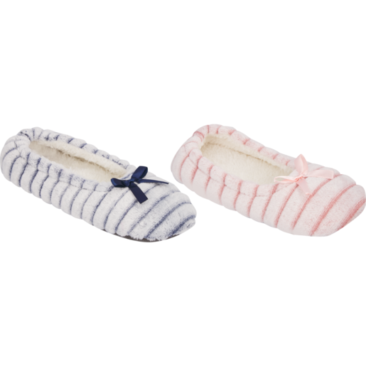Ladies Striped Pump Slippers Size 3-8 (Assorted Sizes - Single Pair)​​