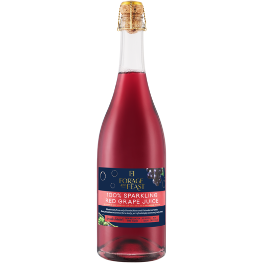 Forage And Feast Sparkling 100% Red Grape Juice Bottle 750ml