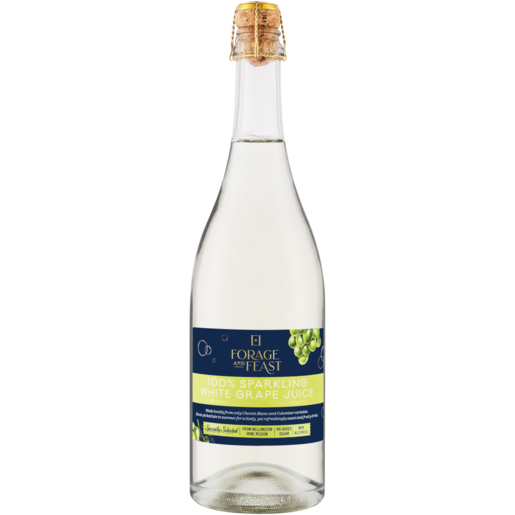 Forage And Feast Sparkling 100% White Grape Juice Bottle 750ml