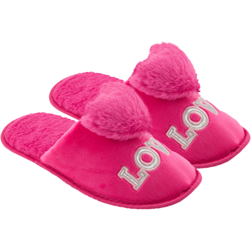 Pink Ladies Love Mule Slippers Size 3-8