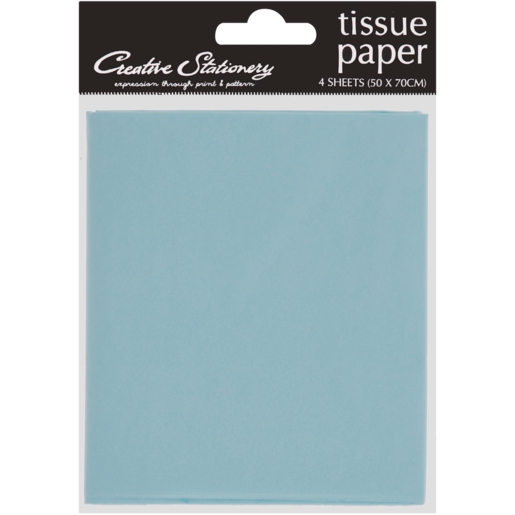 Creative Stationery Light Blue Solid Colour Tissue Paper 4 Pack