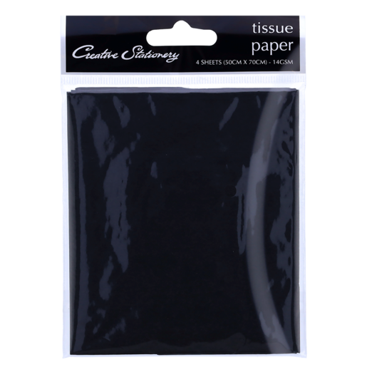 Creative Stationery Black Tissue Paper 50 x 70cm 4 Pack