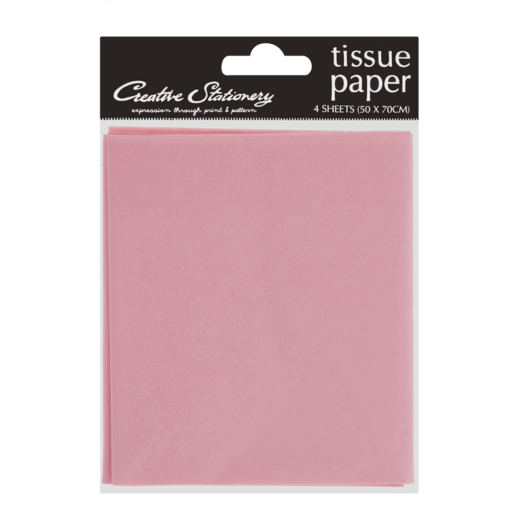 Creative Stationery Light Pink Solid Colour Tissue Paper 4 Pack
