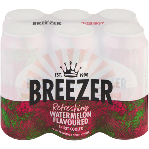 Breezer Watermelon Flavour Spirit Cooler Cans 6 x 440ml