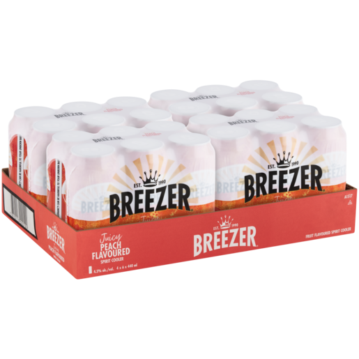 Breezer Peach Spirit Cooler Cans 24 x 440ml