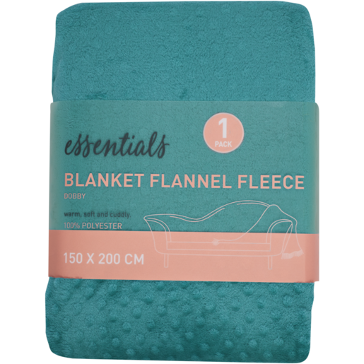 Essentials Flannel Dobby Fleece Blanket 150 x 200cm (Colour May Vary)
