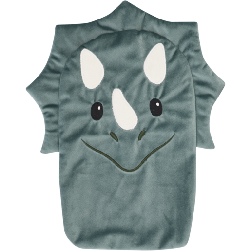 Hot Water Bottle With Grey Dino Cover 1L