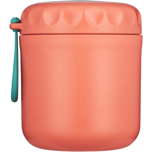 Coral Stainless Steel Food Flask With Strap 450ml