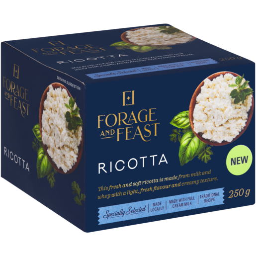 Forage And Feast Ricotta Soft Cheese Tub 250g