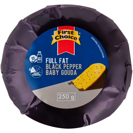 First Choice Black Pepper Full Fat Baby Gouda 250g