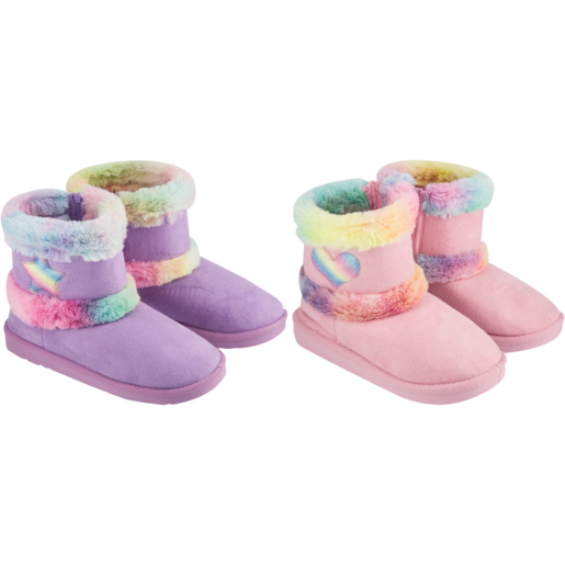 Girls Rainbow Boot Slipper (Assorted Item - Supplied at Random)