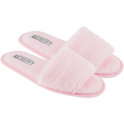 Pink Ladies Memory Foam Mule Slippers Size 3-8