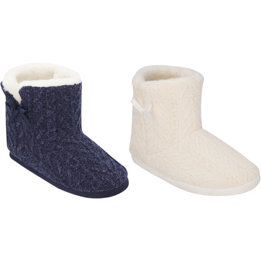 Ladies Winter Boot Slippers Size 3-8 (Assorted Sizes - Single Pair)