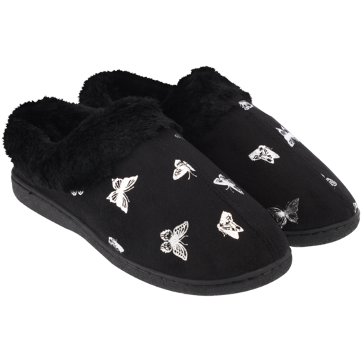 Ladies Black Ma Belle Clog Slippers Size 3 - 8
