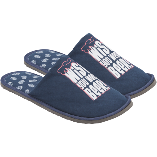 Mens Navy Blue Printed Slip On Slippers Size 6 - 11 (Assorted Item - Supplied at Random)