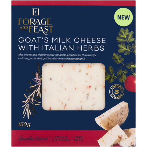Forage And Feast Goat's Milk Cheese With Italian Herbs 150g