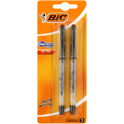 BIC Gel-ocity Stic Black Gel Pens 2 Pack