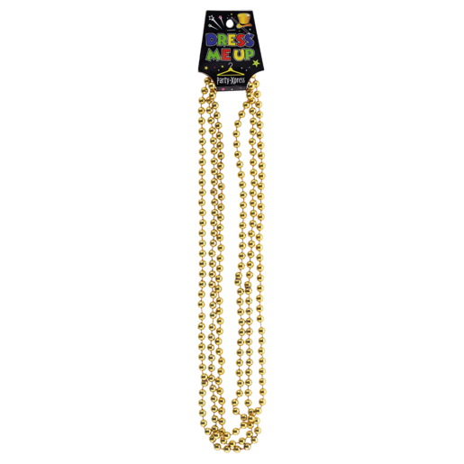 Party Xpress Dress Me Up Gold Beads Necklaces 3 Pack