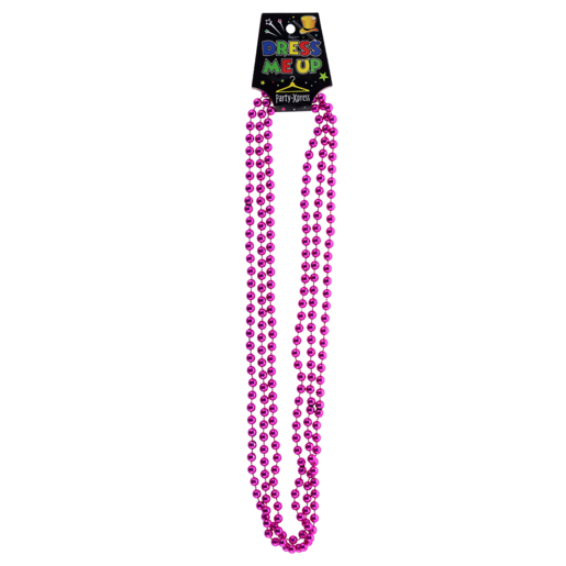 Party Xpress Dress Me Up Magenta Beads Necklaces 3 Pack