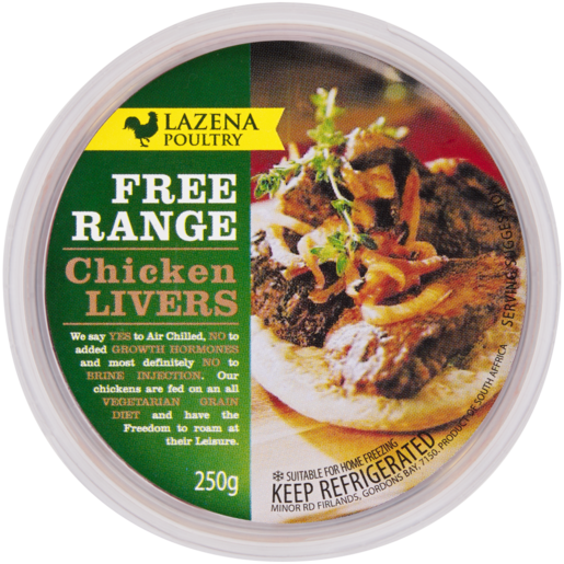 Lazena Poultry Free Range Chicken Livers 250g