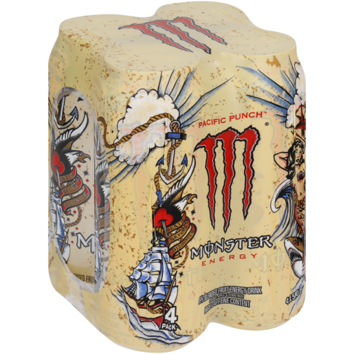 Monster Pacific Punch Energy Drink Cans 4 x 500ml
