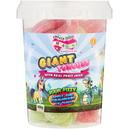 Sweets From Heaven Sour Fizzy Giant Tongues Tub 450g