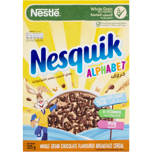 Nesquik Whole Grain Chocolate Alphabet Cereal 325g