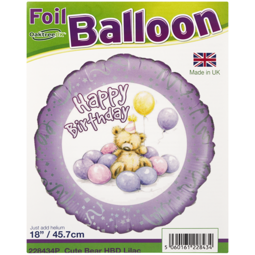 Oaktree Happy Birthday Teddy Foil Balloon 48cm