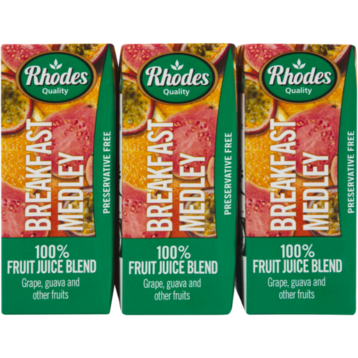 Rhodes Breakfast Medley 100% Fruit Juice Blend Cartons 6 x 200ml